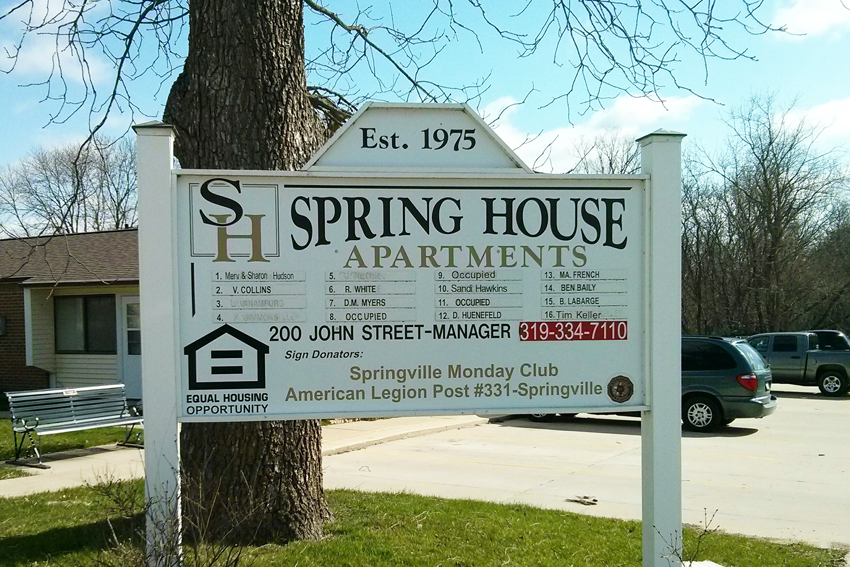Spring House Senior Housing Apartments for Rent in Springville, Iowa.